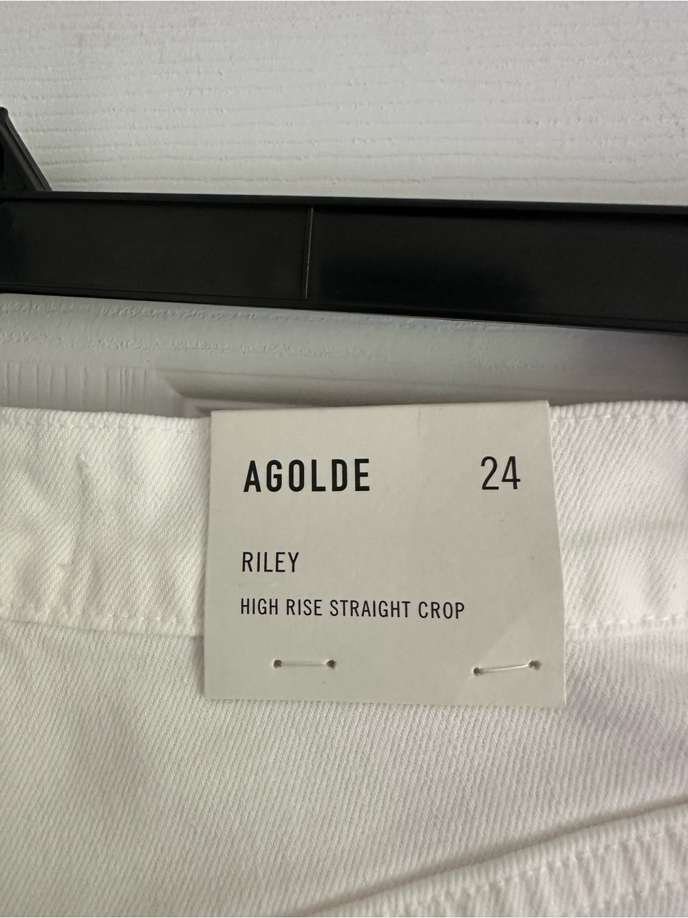 Size 24 Women’s AGOLDE Riley High Rise Straight Jean Whip White Denim - Picture 8 of 11